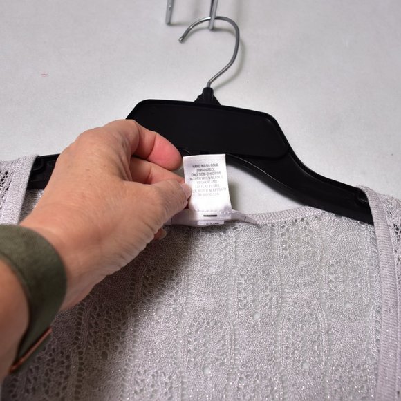 White House Black Market Silver Women's Singel Button Cardigan Sweater Size Smal - Picture 4 of 6